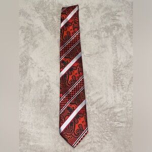 EUC Elegant Red and Silver Paisley Men's Tie
